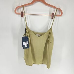 face to face olive green spaghetti strap blouse cami NWT Womens Medium